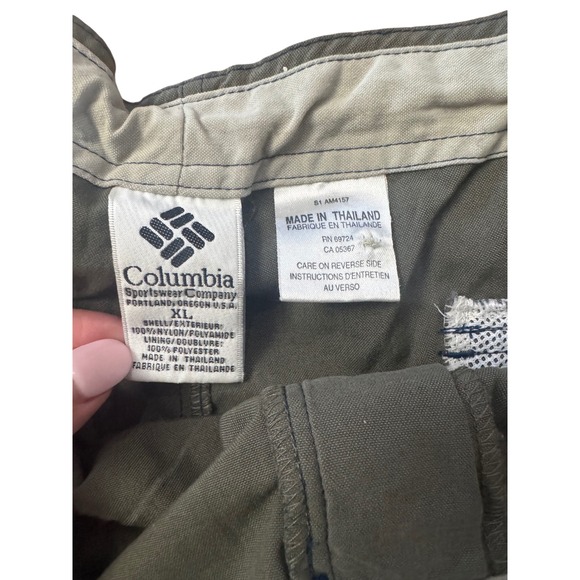 Columbia Sportswear Mens XL Cargo Shorts Nylon Drawstring Grey Hiking Casual - Picture 3 of 3